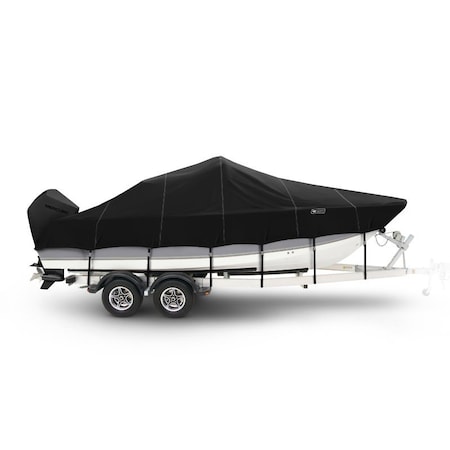 Eevelle Boat Cover V HULL FISHING Center Console, Low or No Bow Rails Inboard 30ft 6in L 102in W Black SFVCC30102-BLK